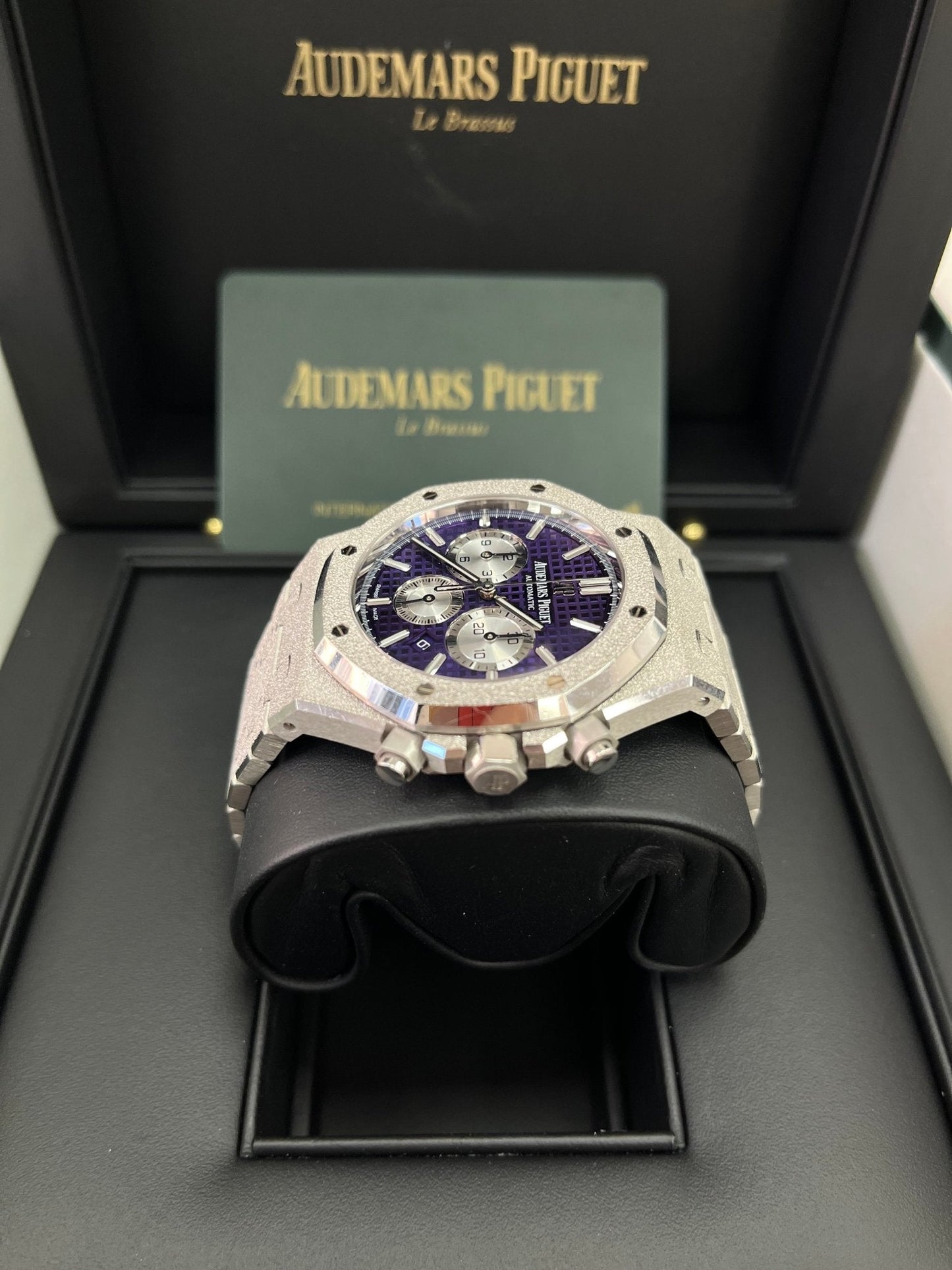 Audemars Piguet Royal Oak Selfwinding Chronograph Frosted White Gold Purple Dial LIMITED EDITION